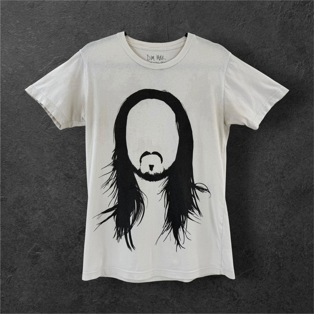 Dim Mak Steve Aoki Graphic Tee Shirt Mens Small Cream Made in USA EDM DJ